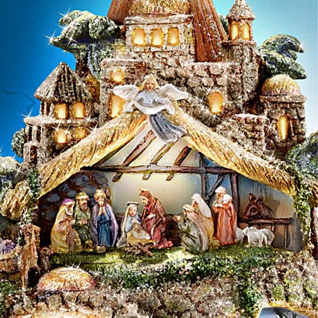 Thomas Kinkade Animated Crystal Tabletop Christmas Tree Holiday